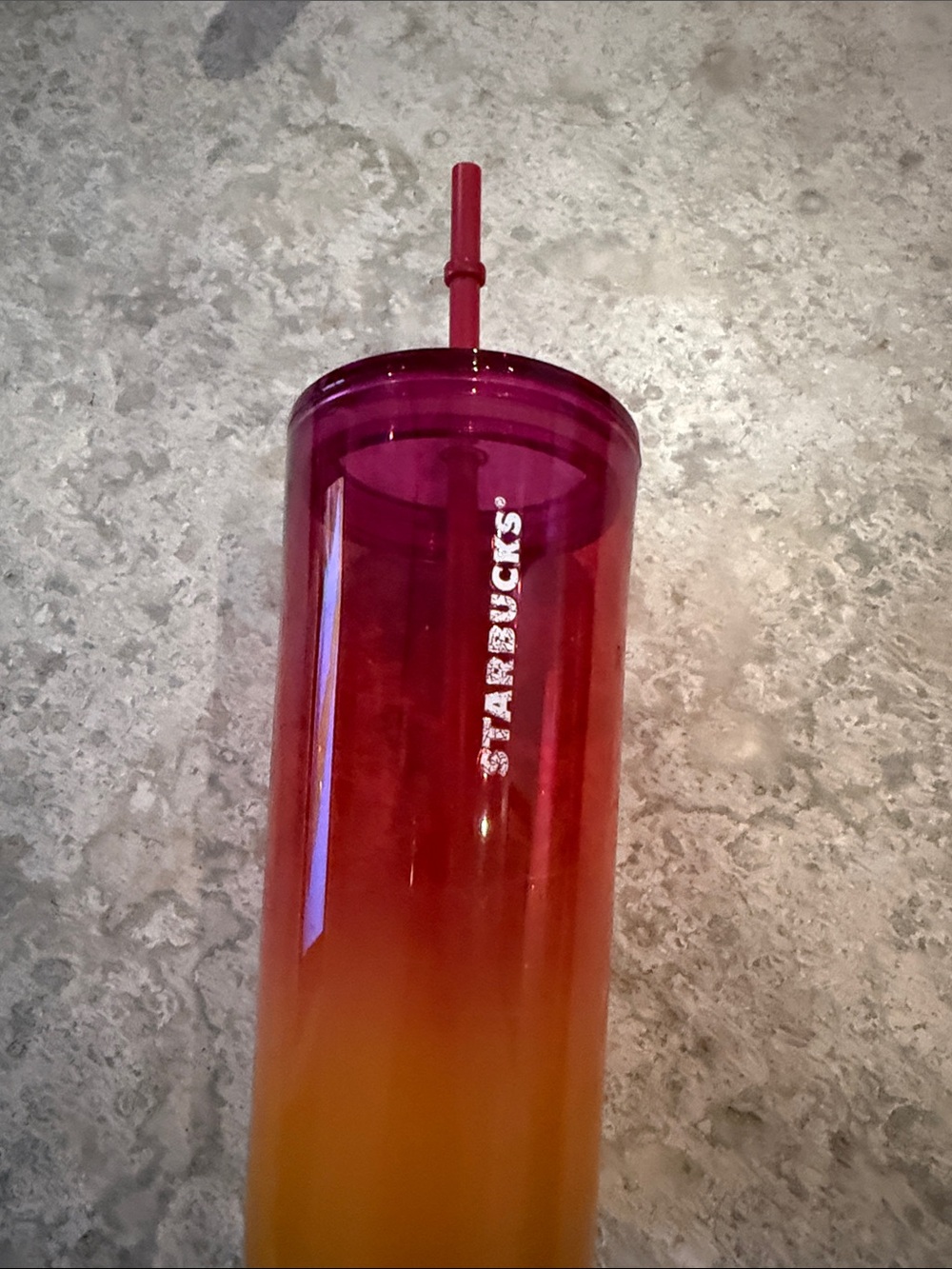 Starbucks Pink to Orange Gradient Tall Tumbler with Straw